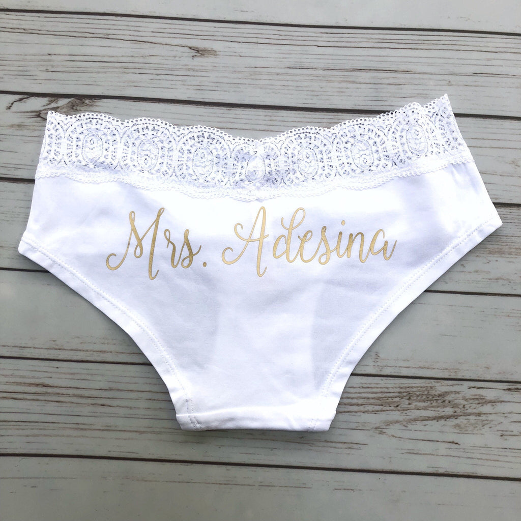 Personalized Bride Panties - Custom Bride Panties - Bridal Lingerie - –  Luck Ten