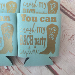 Bachelorette Party Favors - Bachelorette Can Coolers - Nashville Wedding Favors - Personalized Bridesmaid Gift  - Bachelorette Party