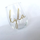 Personalized Wine Glass - Christmas Gift for Her - Birthday Gift for Her - Gift for Wine Lover - Cursive Wine Glass - Bridesmaid Gift