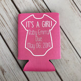 Baby Shower Favors - Personalized Baby Shower Can Coolers - Baby Shower - Baby Shower Decorations - Its a Girl - Baby Shower Gift