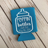 Baby Shower Favors - Personalized Baby Shower Can Coolers - Baby Shower - Baby Shower Decorations - Poppin Bottles Baby Shower