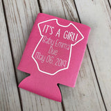 Baby Shower Favors - Personalized Baby Shower Can Coolers - Baby Shower - Baby Shower Decorations - Its a Girl - Baby Shower Gift