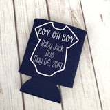 Baby Shower Favors - Personalized Baby Shower Can Coolers - Baby Shower - Baby Shower Decorations - Boy Oh Boy - Baby Shower Gift