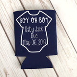 Baby Shower Favors - Personalized Baby Shower Can Coolers - Baby Shower - Baby Shower Decorations - Boy Oh Boy - Baby Shower Gift