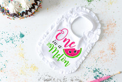 One in a Melon First Birthday Bib - Watermelon Themed Birthday - Cake Smash Prop