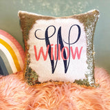 Monogram Sequin Pillow Gift - Monogrammed Sequin Flip Pillow