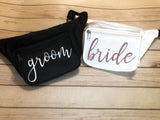 Fanny Pack Bride and Groom - Newlywed Fanny Packs - Honeymoon Fanny Pack